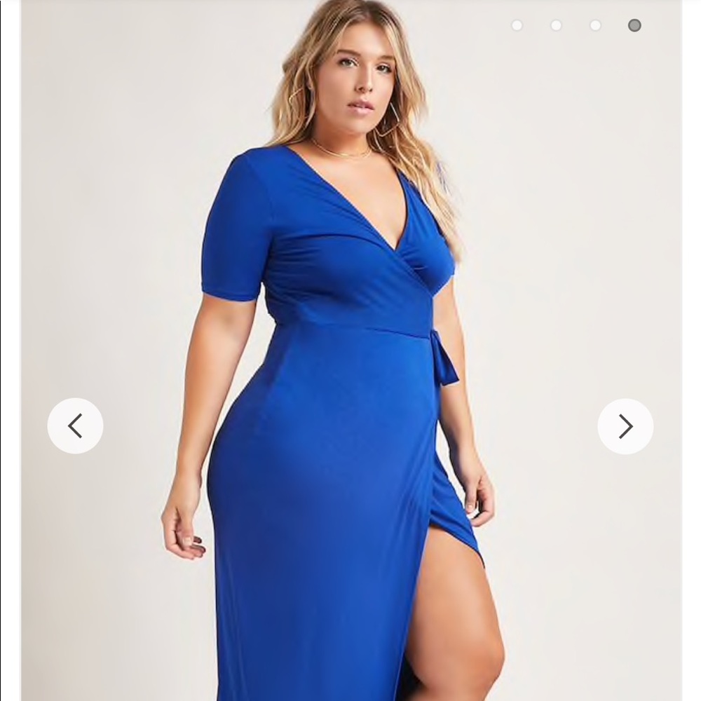 Plus size maxi wrap dress